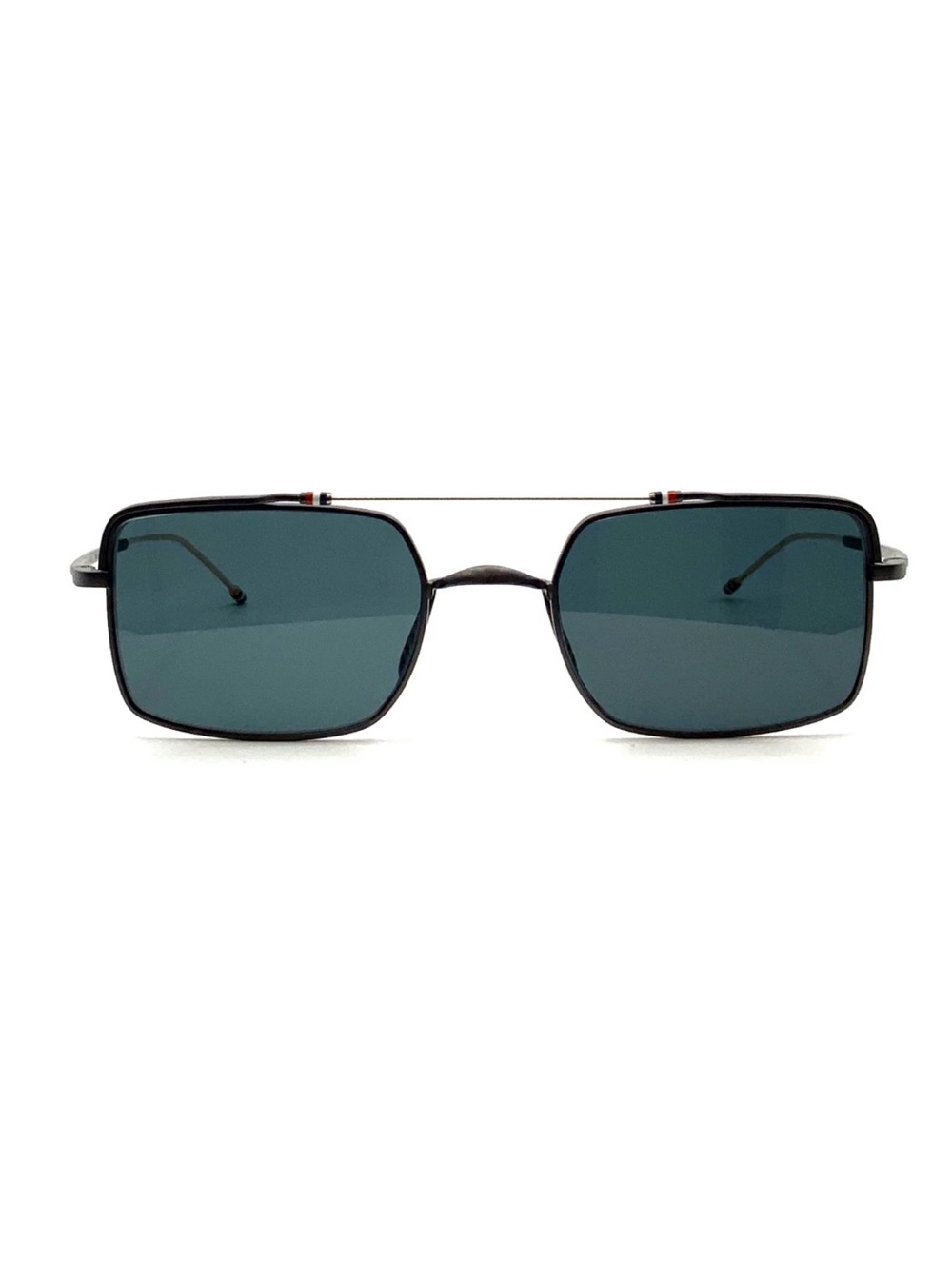 AUTHENTIC THOM BROWNE Black Frame Teal Lens Rectangular Sunglasses